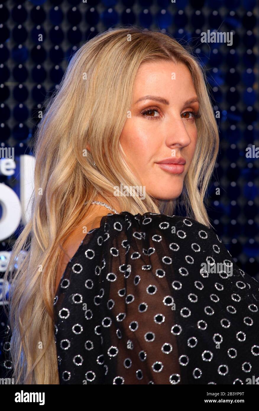 Ellie Goulding attends The Global Awards 2020 with Very.co.uk at London's Eventim Apollo Hammersmith. Stock Photo
