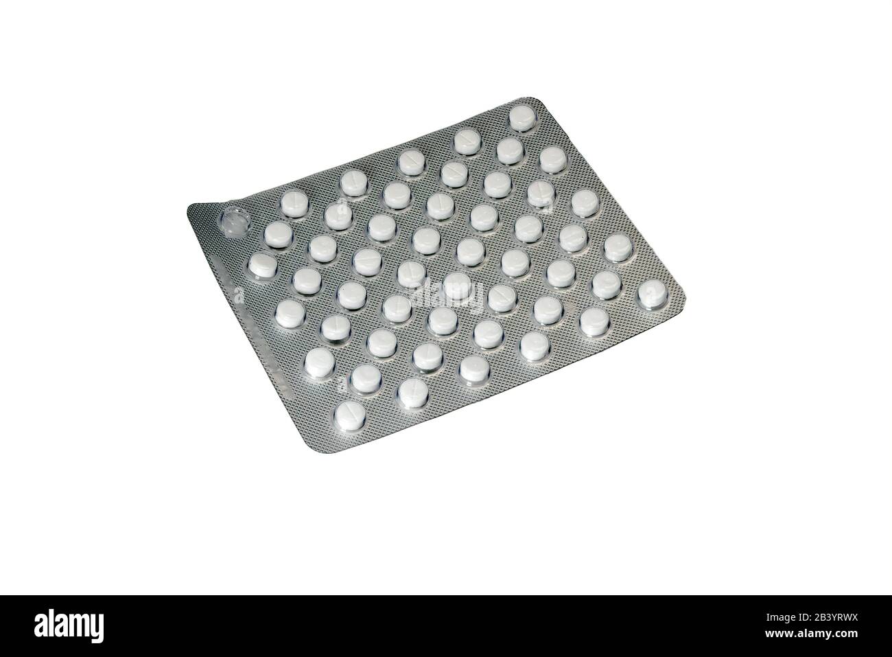 Pile of tablets pill in blister packaging. Silver aluminium foil blister  pack Stock Photo - Alamy