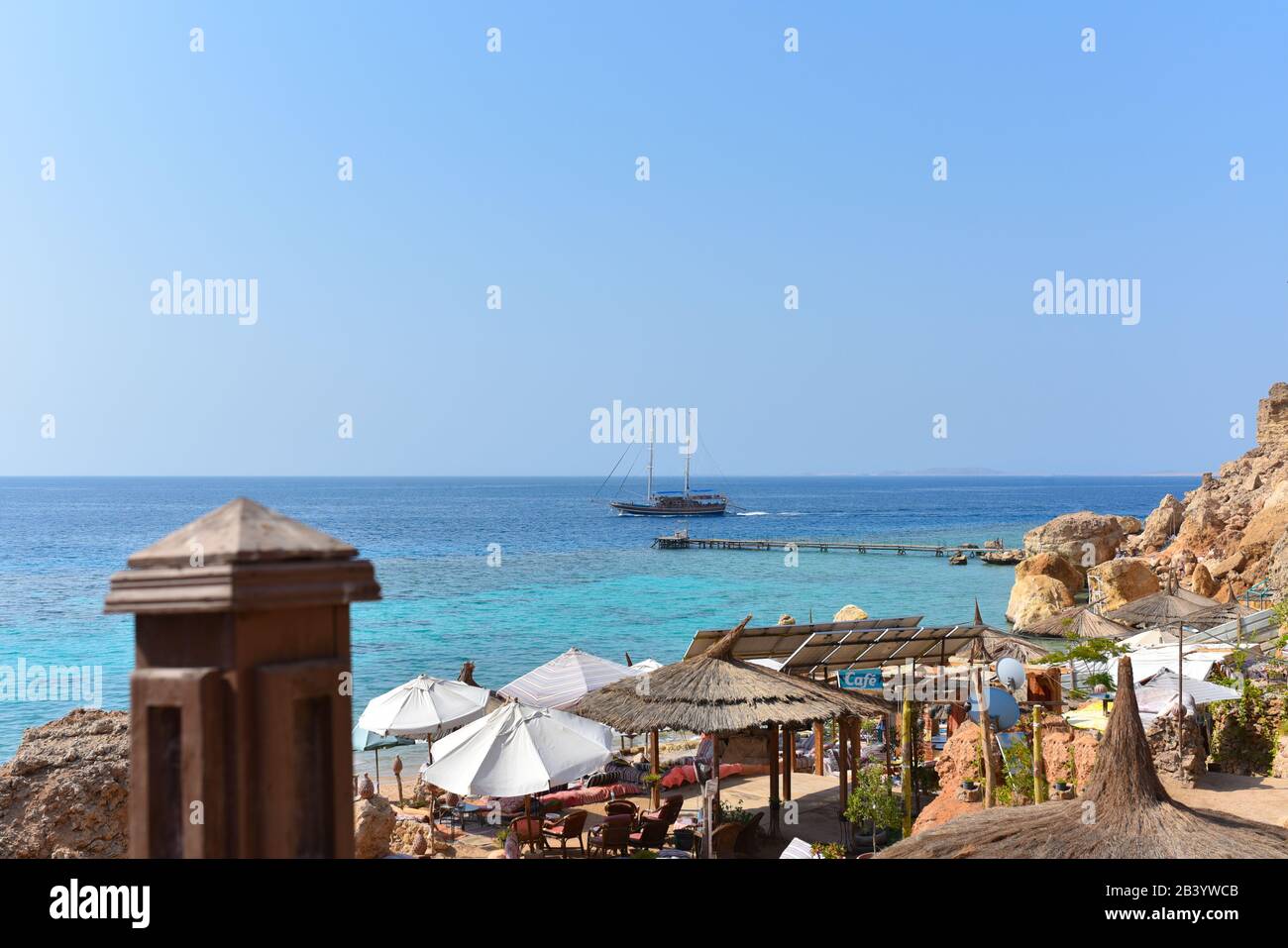 Sailing yacht sailing along the coast of the Red Sea in Egypt Stock ...