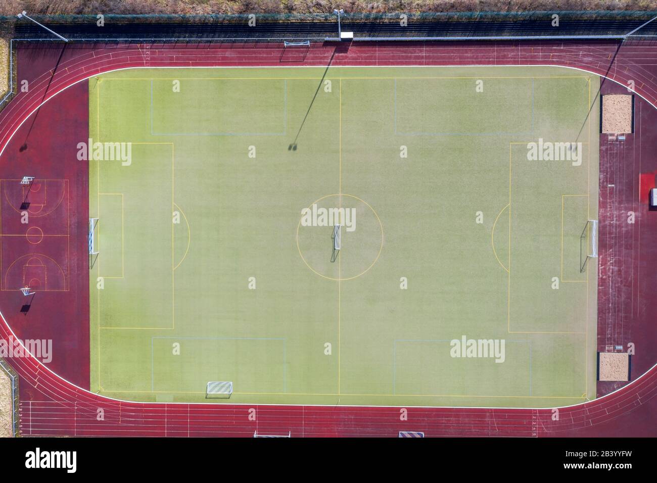 a soccer field from above Stock Photo Alamy