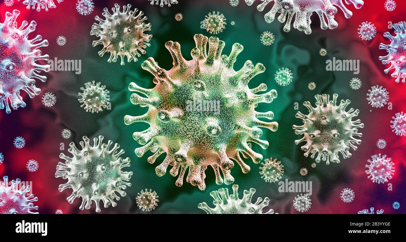 Coronavirus disease outbreak and coronaviruses influenza background as dangerous flu covid-19 cases as a pandemic medical health risk concept. Stock Photo