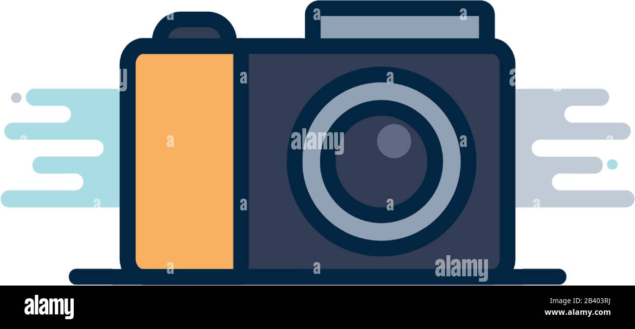 camera device line fill block style icon design, photography technology ...