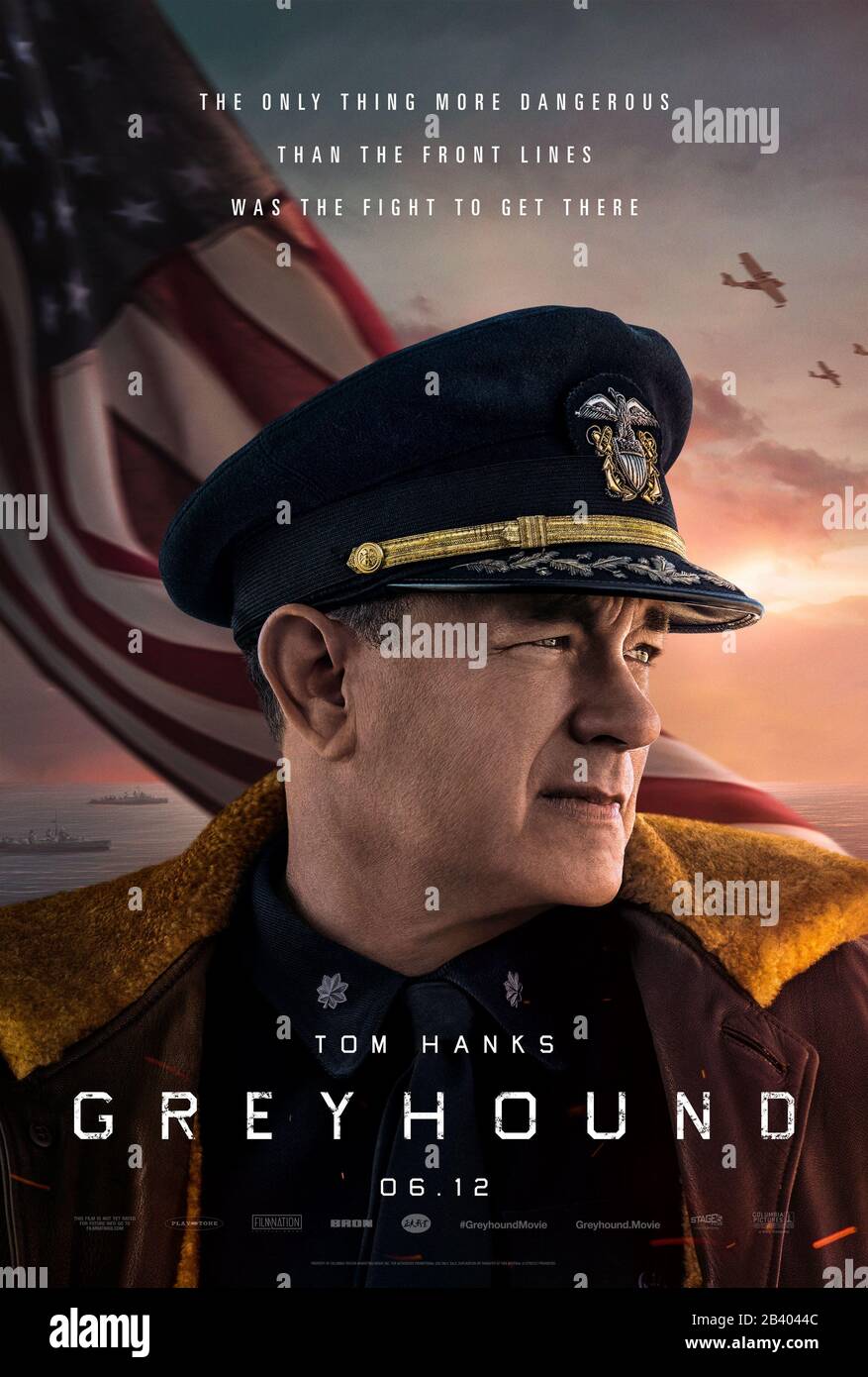 RELEASE DATE: June 12, 2020 TITLE: Greyhound STUDIO: Sony Pictures DIRECTOR: Aaron Schneider PLOT: During World War II, a US Navy skipper must lead an Allied convoy being stalked by Nazi U-boat wolf packs. STARRING: TOM HANKS as Commander Ernest Krause poster art. (Credit Image: © Sony Pictures/Entertainment Pictures) Stock Photo