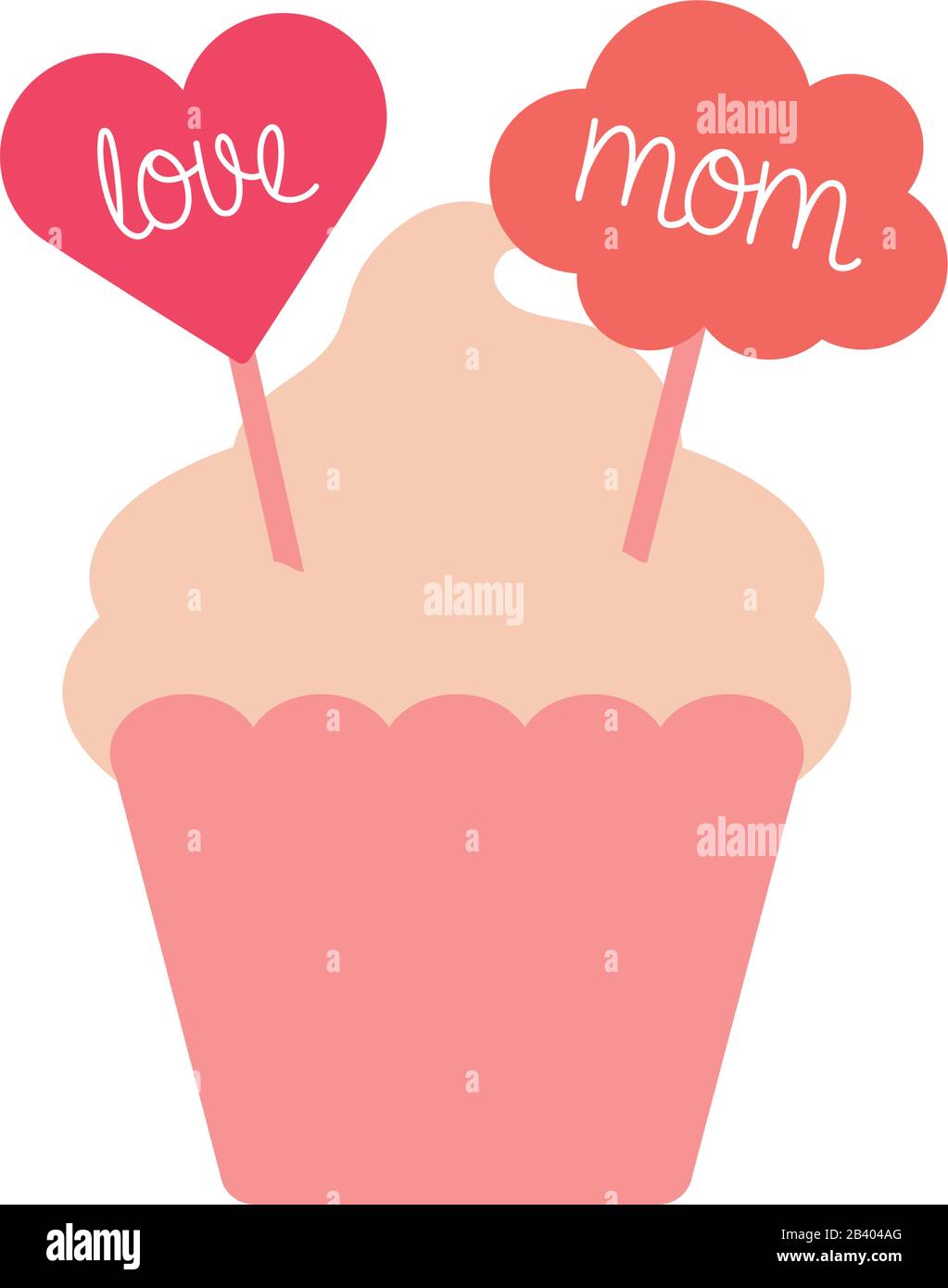 mom label inside cupcake flat style icon design, happy mothers day love  relationship decoration celebration greeting and invitation theme Vector  illustration Stock Vector Image \u0026 Art - Alamy, image size:1023x1390