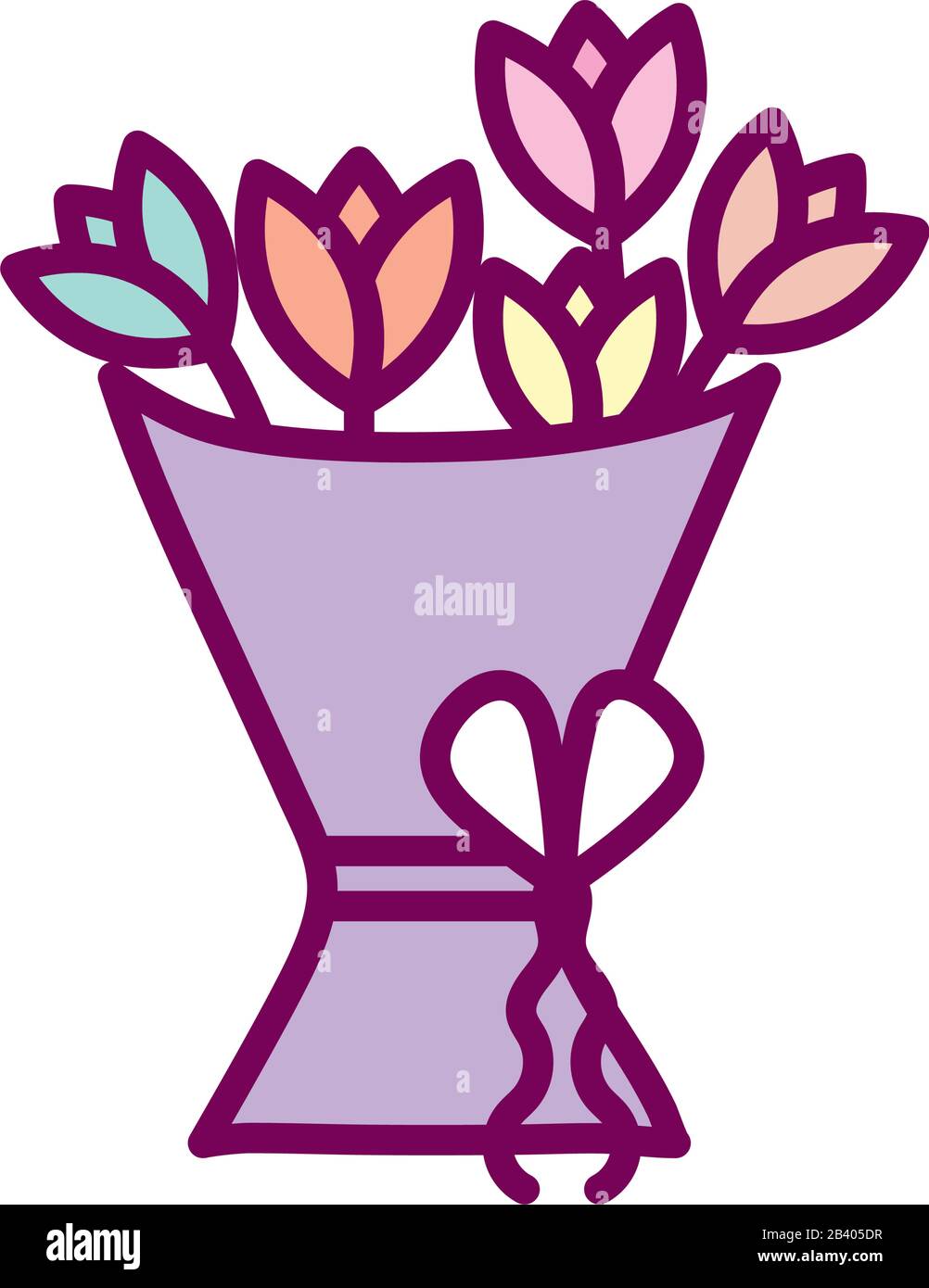 Isolated flowers line and fill style icon vector design Stock Vector ...