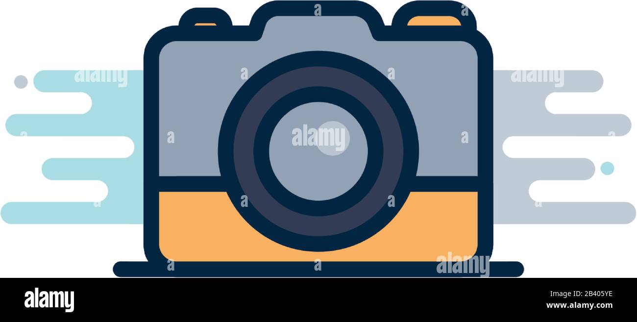 camera device line fill block style icon design, photography technology ...