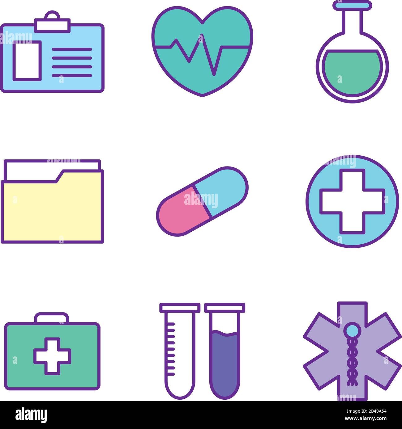 medical line and fill style icon set vector design Stock Vector Image ...