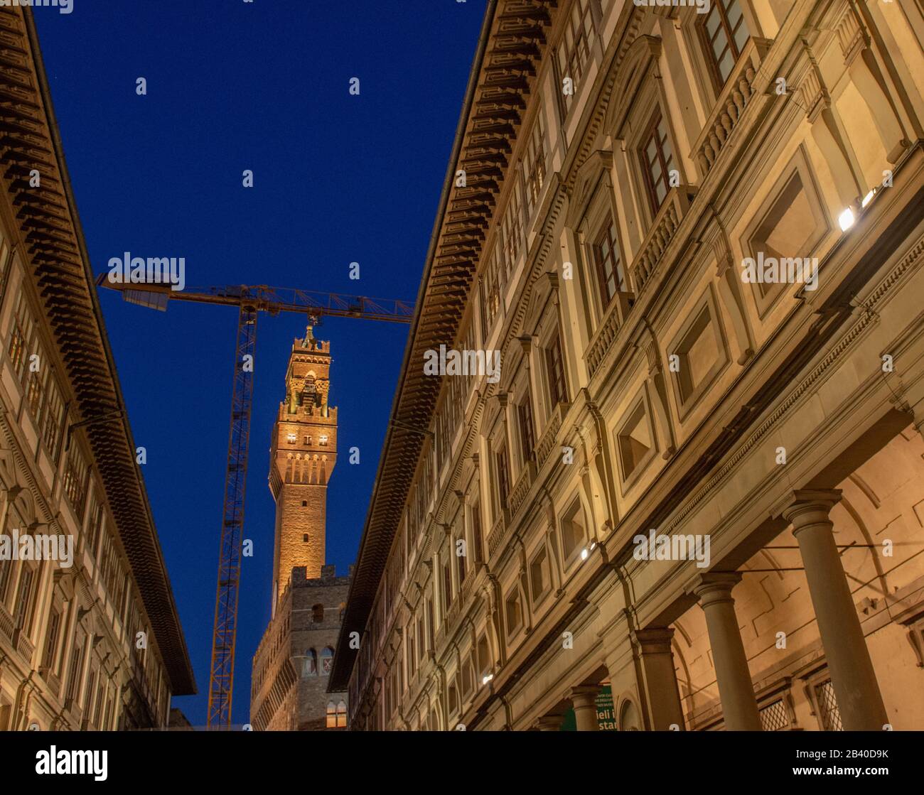 Florence Italy February 22 2020: Piazza della Signoria is the central square of Florence, seat of civil power and heart of the social life of the city Stock Photo