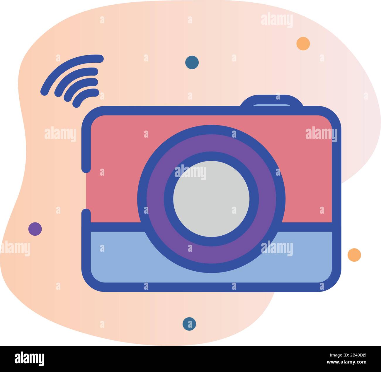 Camera line fill block style icon design, Gadget technology photography ...
