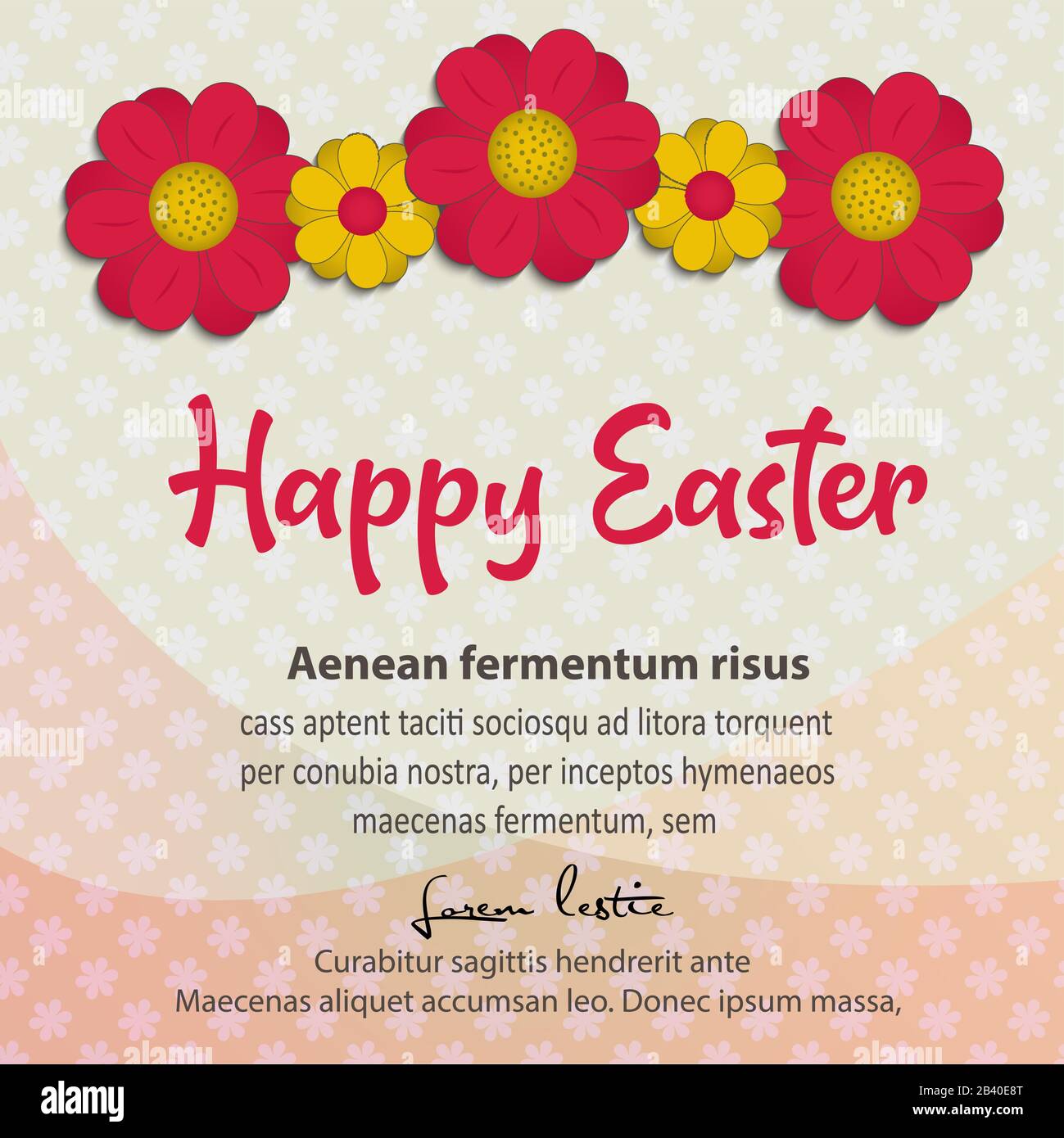 Flowers greeting card, easter on congratulations, flowers background vector Stock Vector