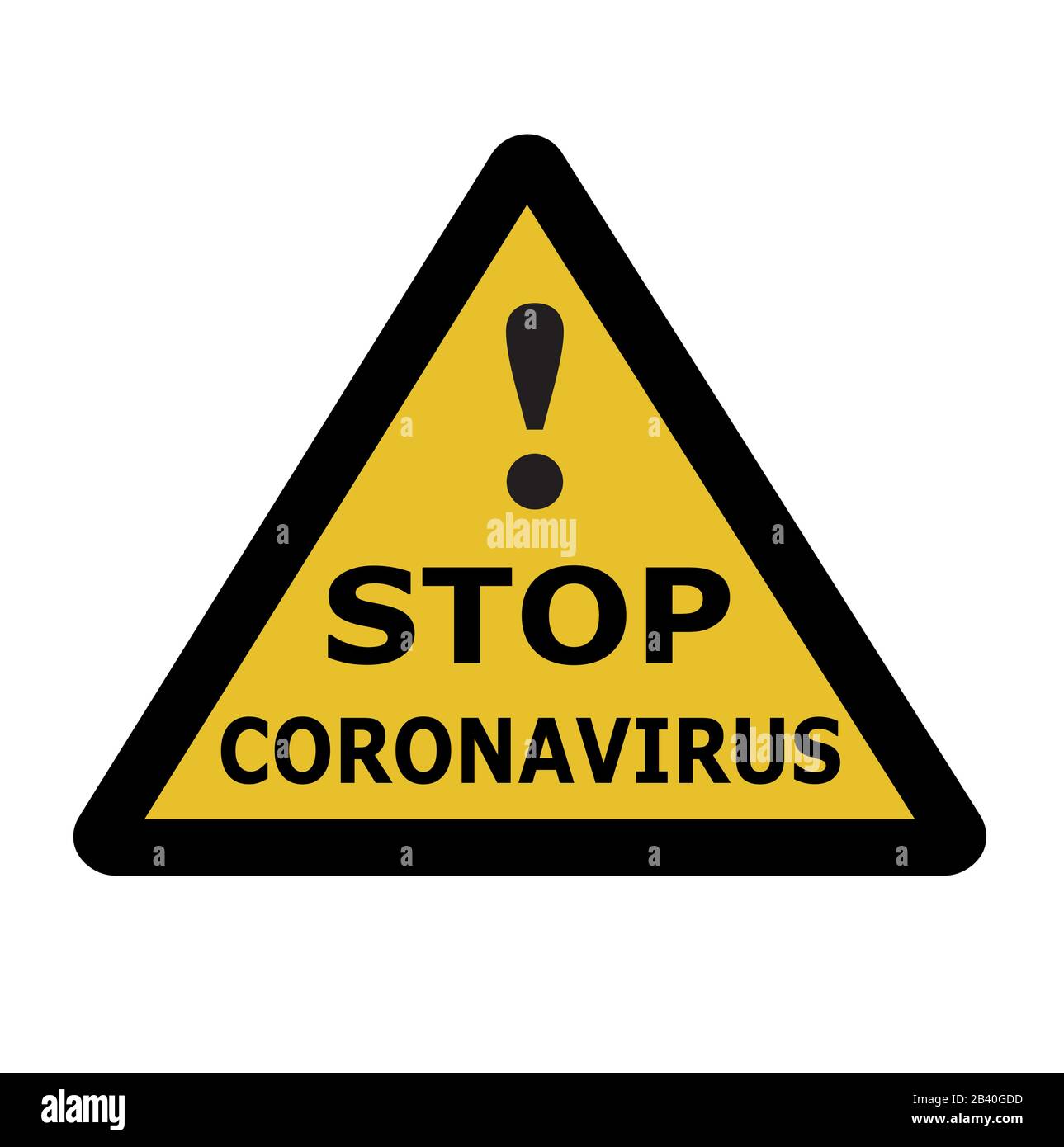 Stop coronavirus, caution icon vector, Isolated on white background Stock Vector