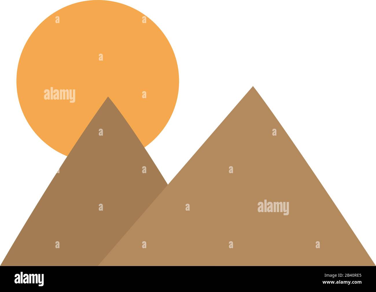 mountains sun nature landscape on white background vector illustration ...