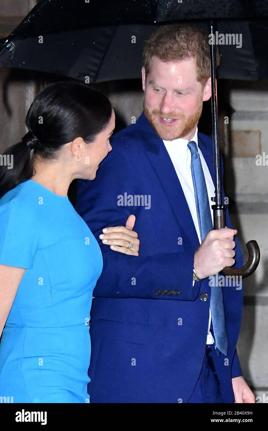 London, UK. 05th Mar, 2020. Prince Harry and Meghan Duchess of Sussex attend the Endeavour Fund Awards at the Mansion House. The event recognises injured servicemen and women who have recovered to take part in sport and adventure challenges. London, UK - 5 March 2020 Credit: Nils Jorgensen/Alamy Live News Stock Photo