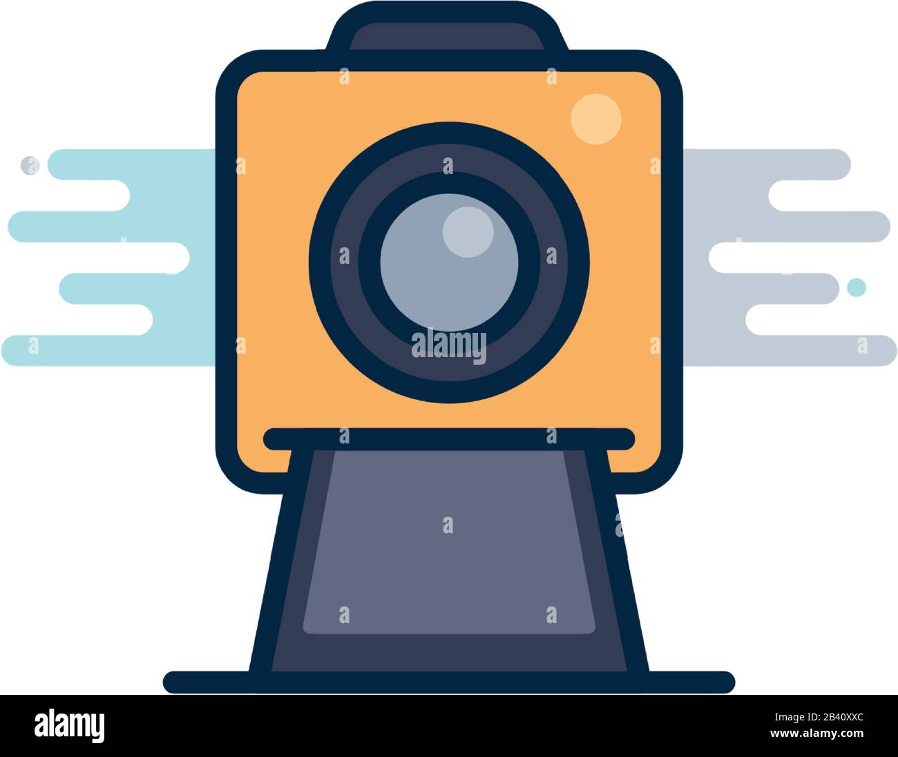 instant camera device line fill block style icon design, photography ...