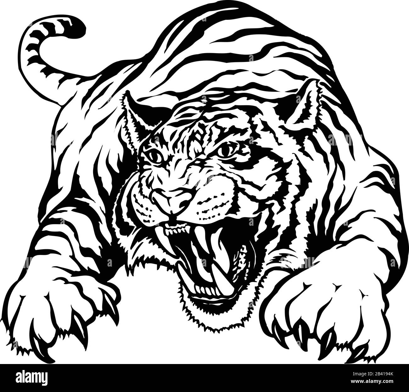 Angry Tiger Vector Illustration Stock Vector