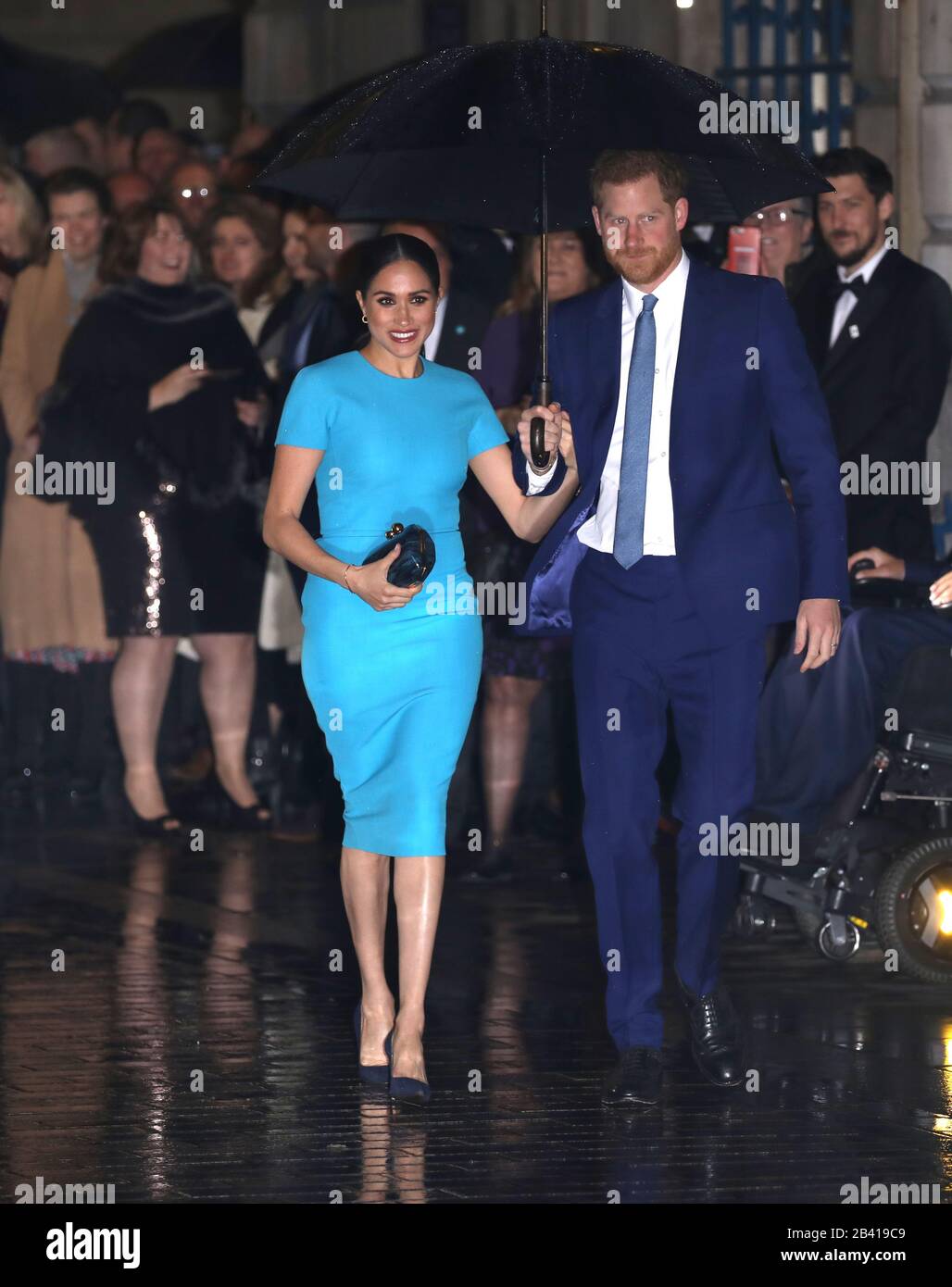 London, UK. 05th Mar, 2020. Prince Harry, Duke of Sussex, and Meghan Markle, Duchess of Sussex, attend the annual Endeavour Fund Awards. The awards celebrate achievements of wounded, injured and sick servicemen and women who have taken part in remarkable sporting and adventure challenges over the last year. Prince Harry, Duke of Sussex, and Meghan Markle, Duchess of Sussex, attend Endeavour Fund Awards, Mansion House, London, UK, on March 5, 2020. Credit: Paul Marriott/Alamy Live News Stock Photo