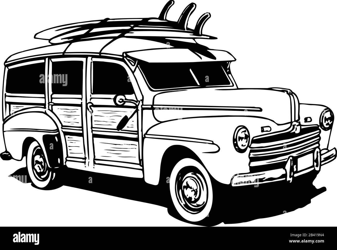 Classic Woodie Vector Illustration Stock Vector Image & Art - Alamy