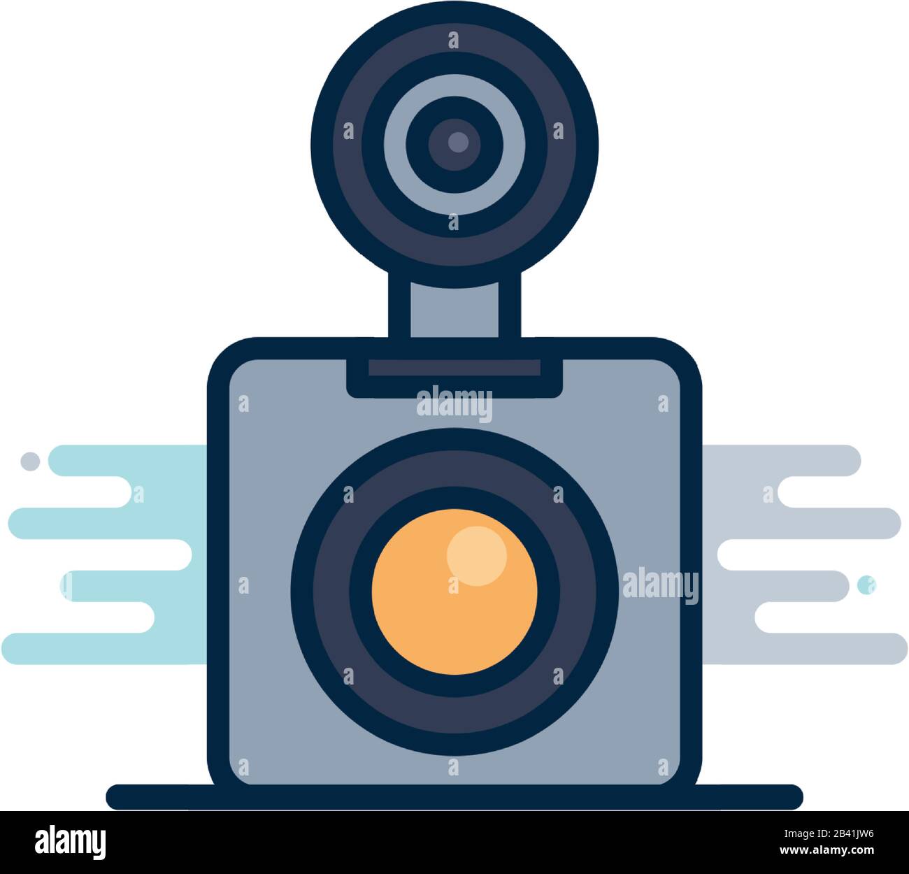camera device with flash line fill block style icon design, photography ...