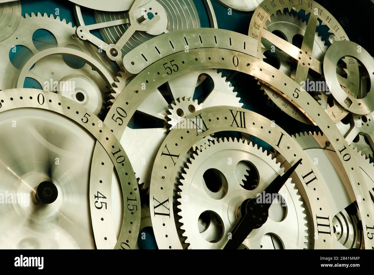 Rotating clock, closeup Stock Photo Alamy