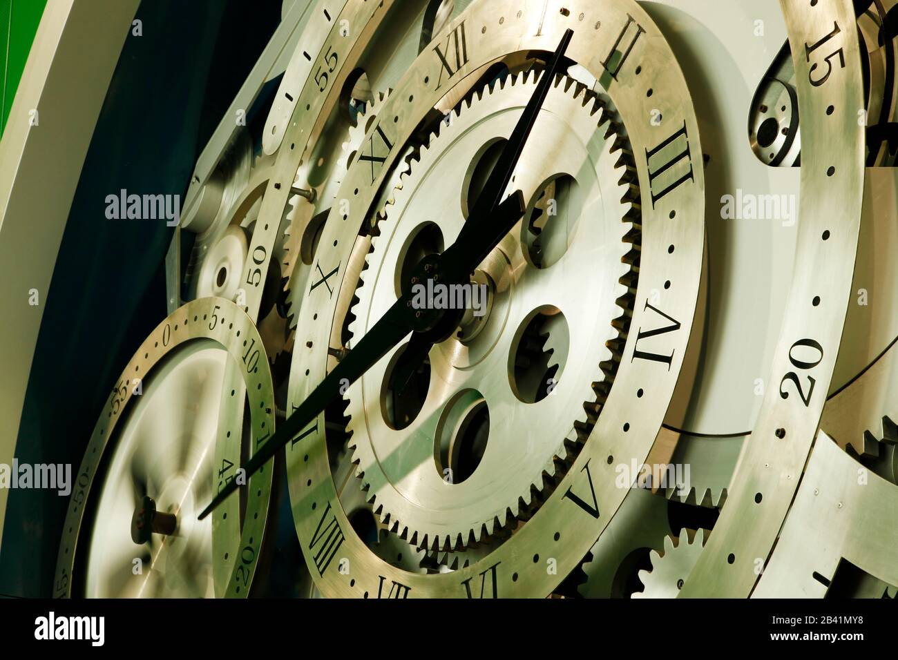 Rotating clock, closeup Stock Photo Alamy