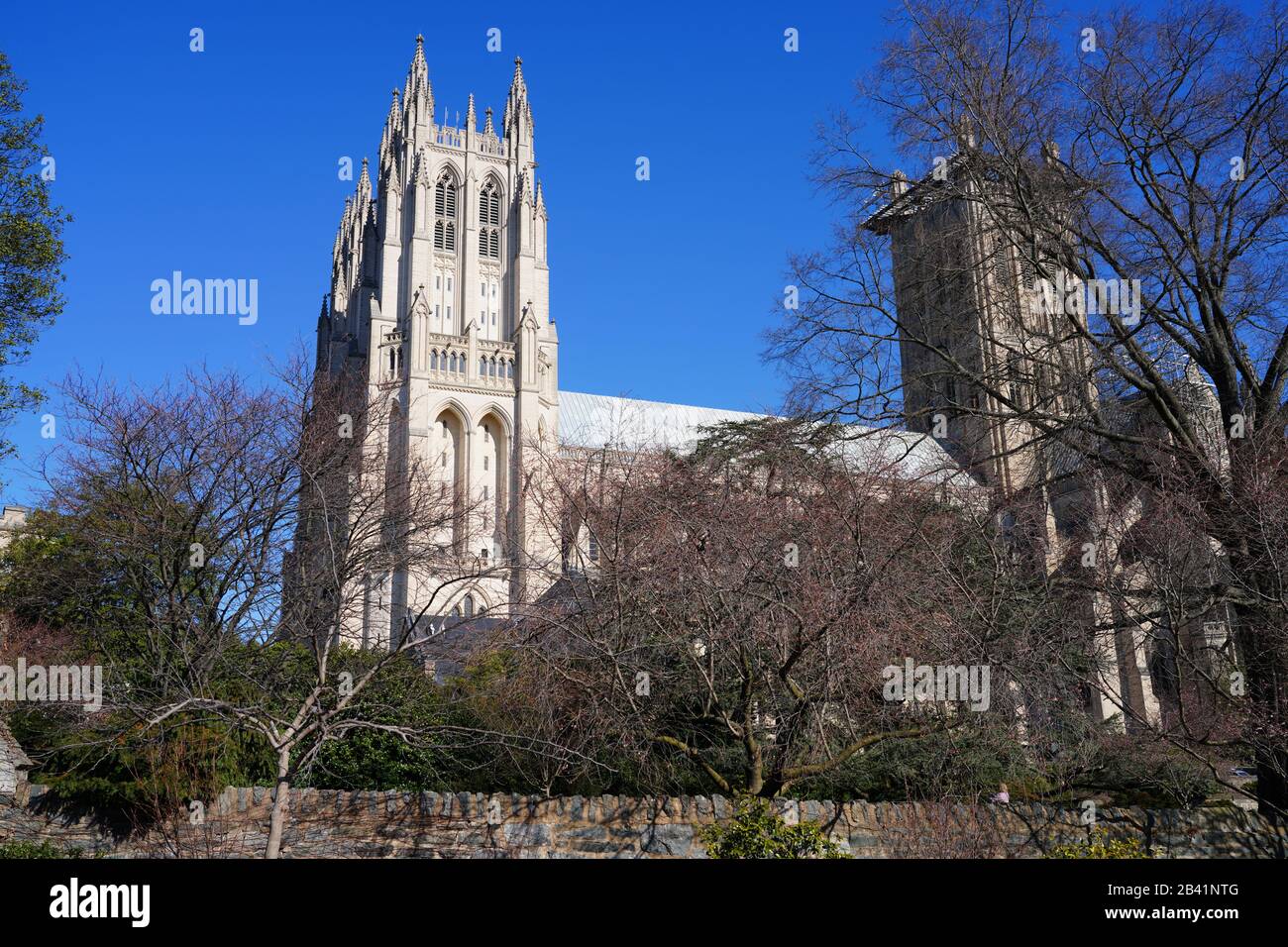 WASHINGTON, DC -23 FEB 2020- View of the Cathedral Church of Saint Peter and Saint Paul in the City and Diocese of Washington (Washington National Cat Stock Photo