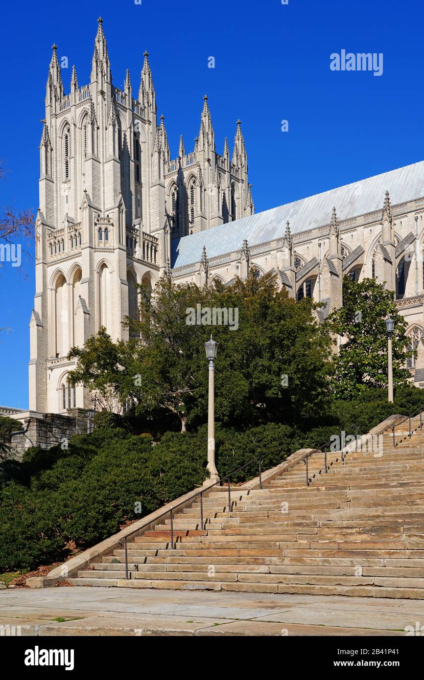 WASHINGTON, DC -23 FEB 2020- View of the Cathedral Church of Saint Peter and Saint Paul in the City and Diocese of Washington (Washington National Cat Stock Photo