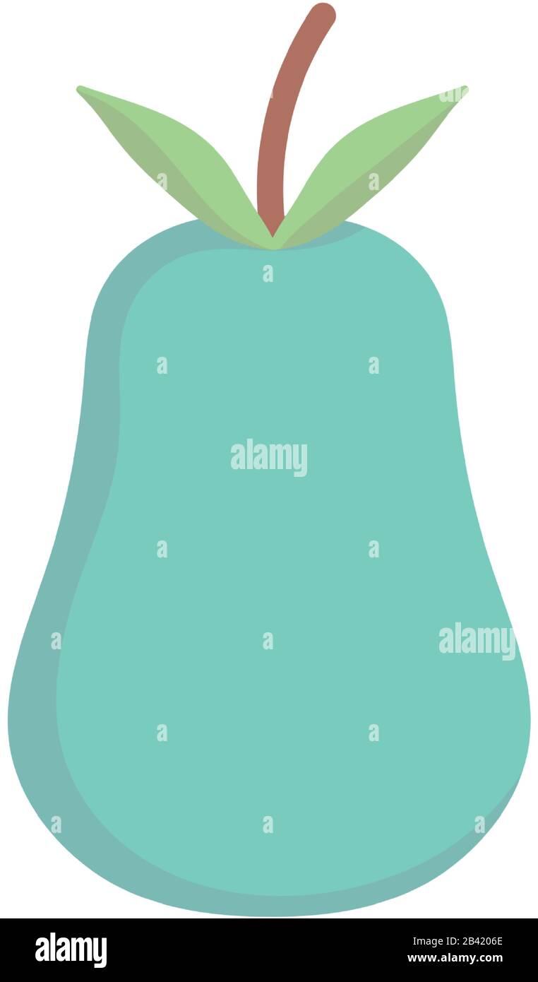 pear fresh fruit harvest cartoon icon style design vector illustration ...