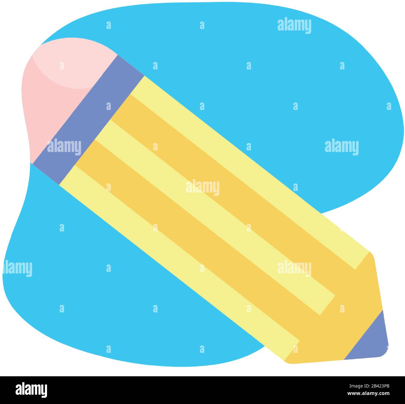 Pencil flat block style icon design, Tool write office object ...