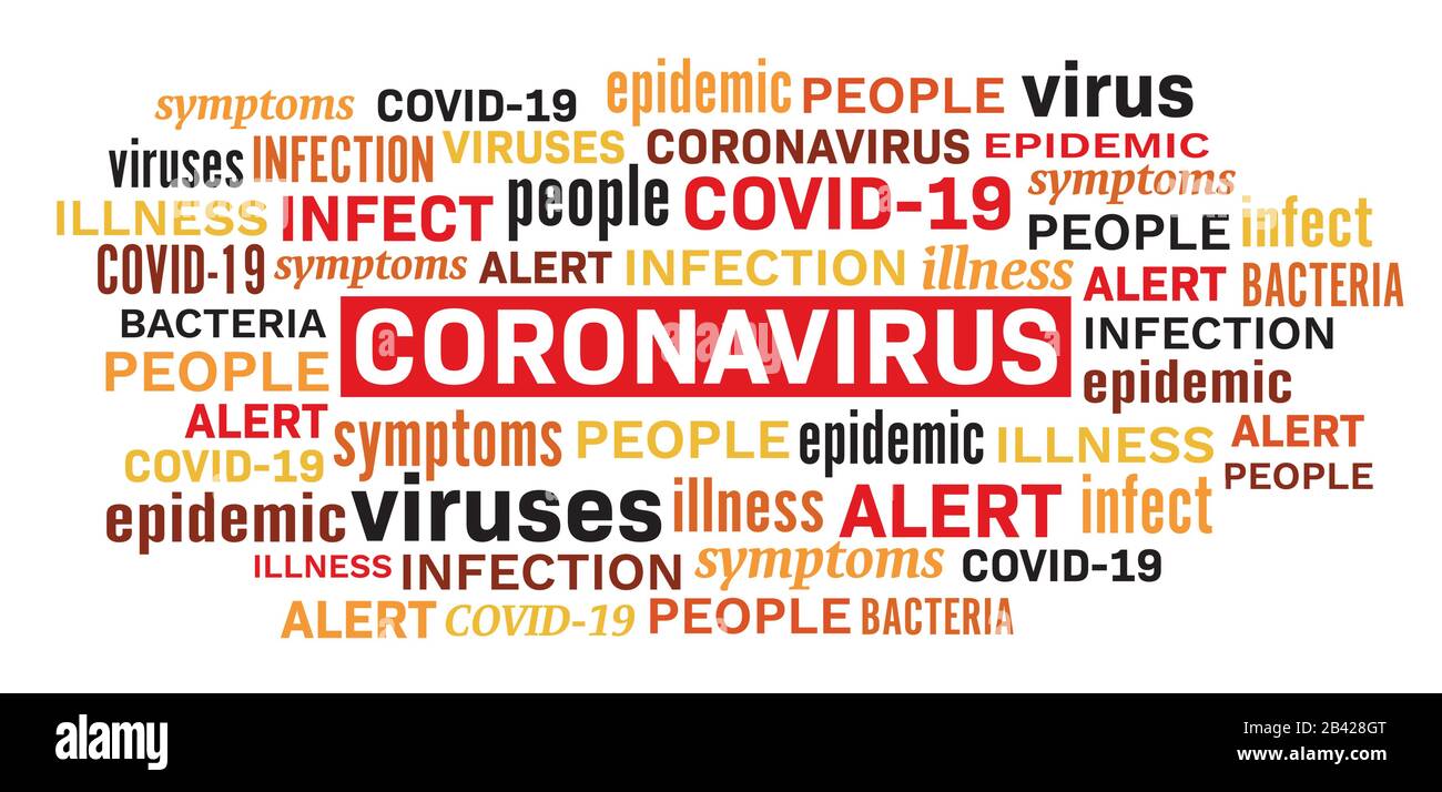 Coronavirus disease epidemic illness word tag cloud vector Stock Vector