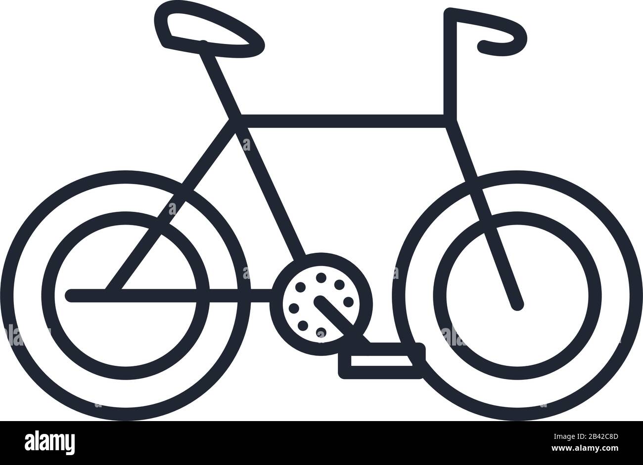 bike line style icon design, Vehicle bicycle cycle healthy lifestyle ...