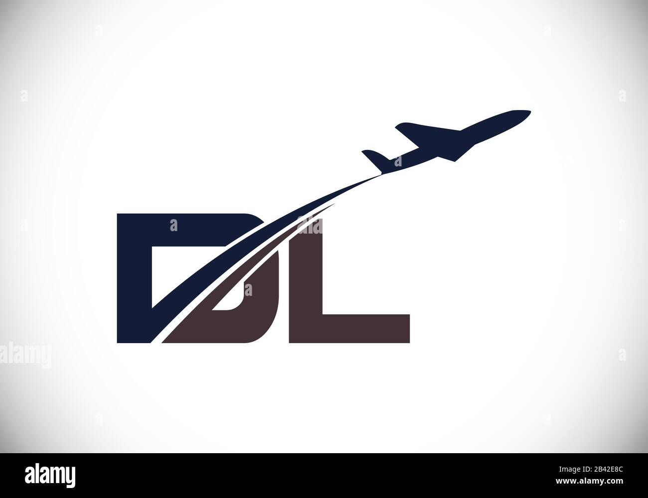 Initial Letter D and L with Aviation Logo Design, Air, Airline, Airplane and Travel Logo template. Stock Vector
