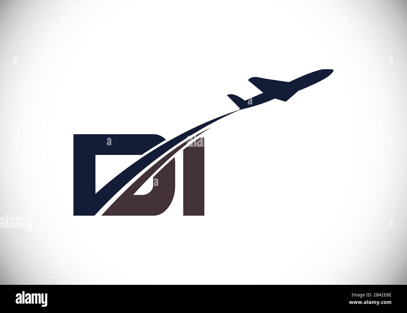 Initial Letter D and I with Aviation Logo Design, Air, Airline, Airplane and Travel Logo template. Stock Vector