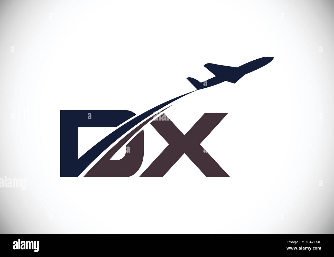Initial Letter D and X with Aviation Logo Design, Air, Airline, Airplane and Travel Logo template. Stock Vector