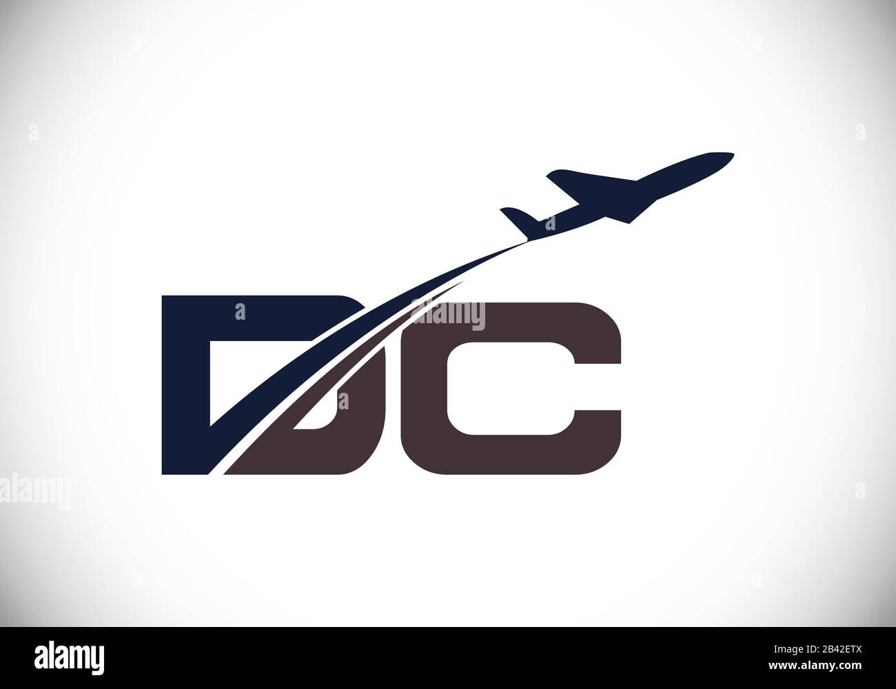 Initial Letter D and C with Aviation Logo Design, Air, Airline, Airplane and Travel Logo template. Stock Vector