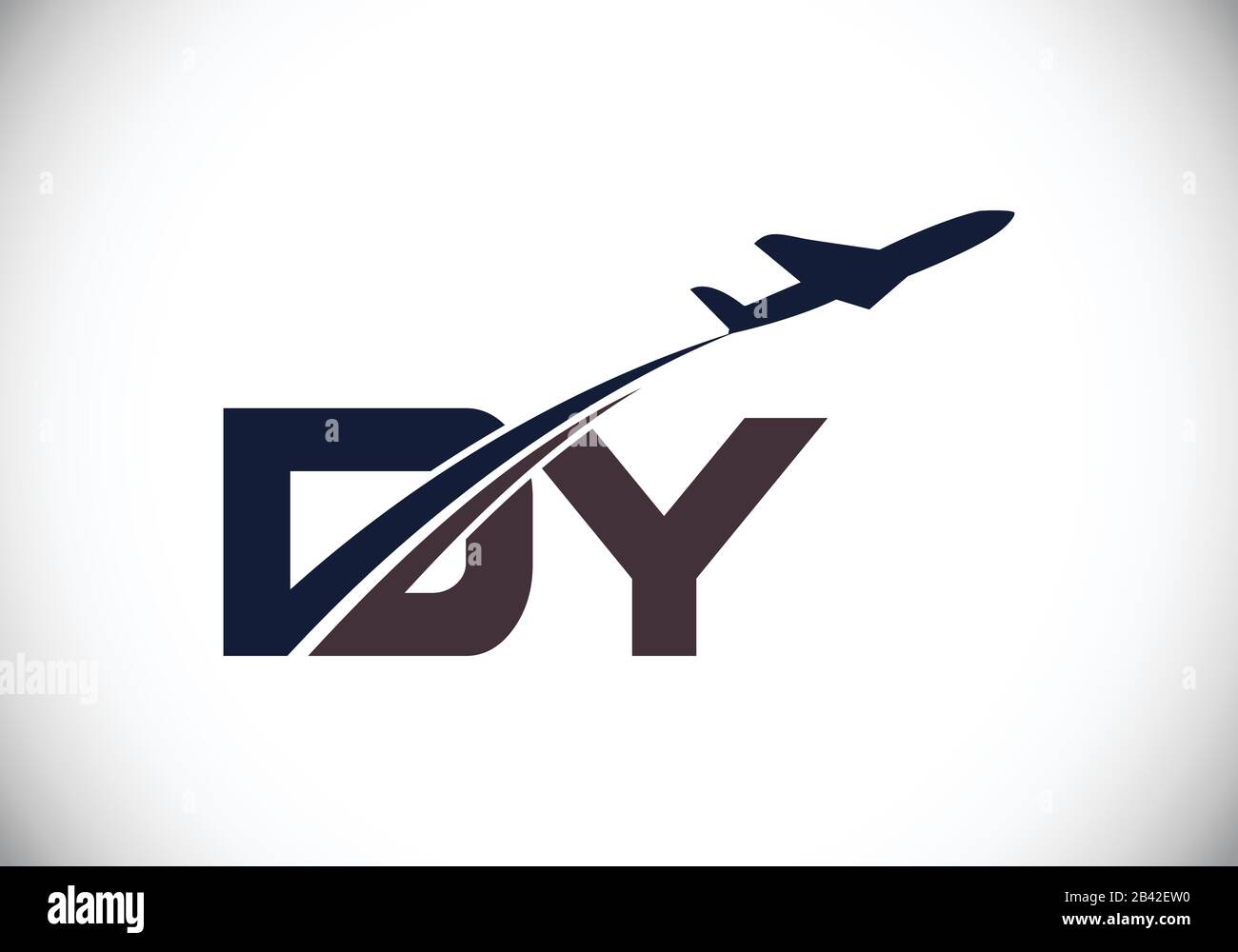 Initial Letter D and Y with Aviation Logo Design, Air, Airline, Airplane and Travel Logo template. Stock Vector