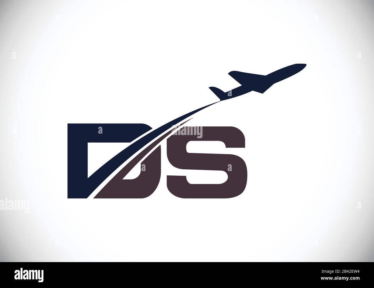 Initial Letter D and S with Aviation Logo Design, Air, Airline, Airplane and Travel Logo template. Stock Vector