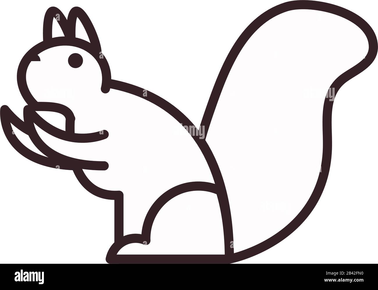 Cute squirrel cartoon line style icon design, Animal zoo life nature ...