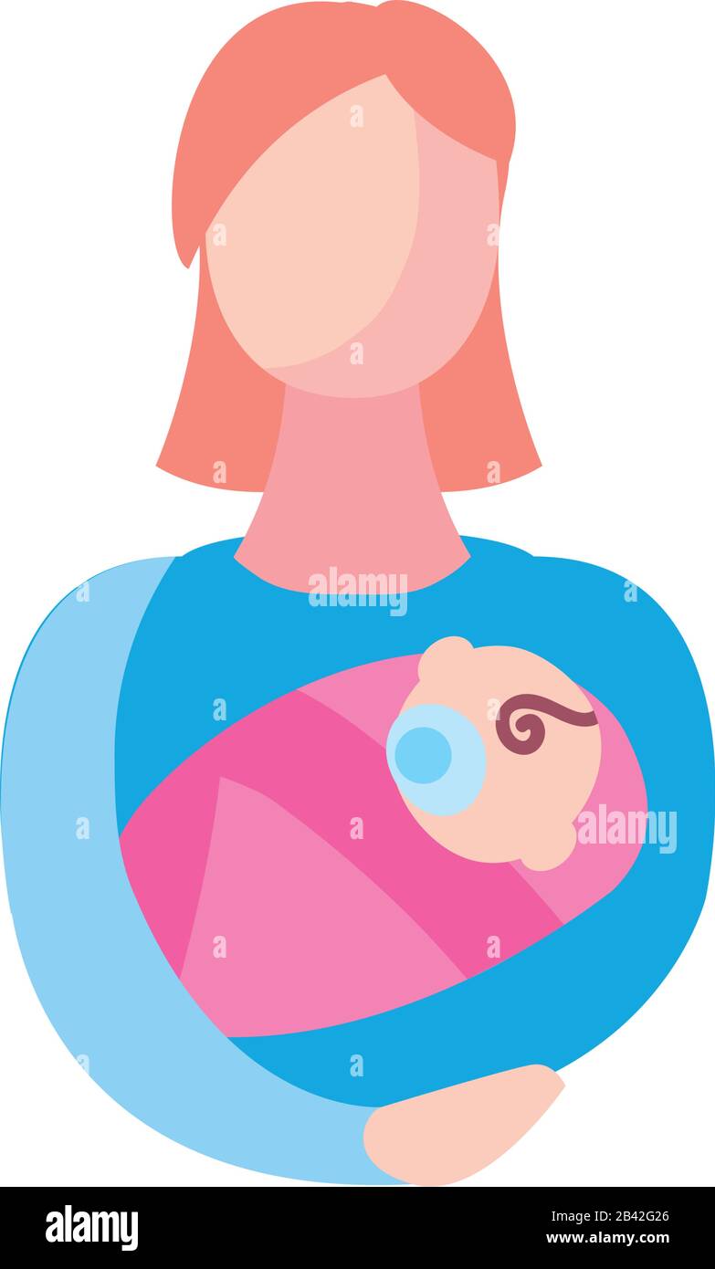 Mother with baby fill style icon design, Family relationship generation ...