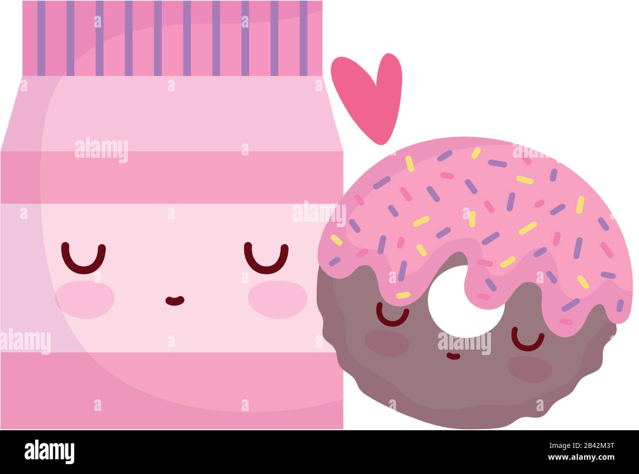 package donut love menu character cartoon food cute vector illustration Stock Vector