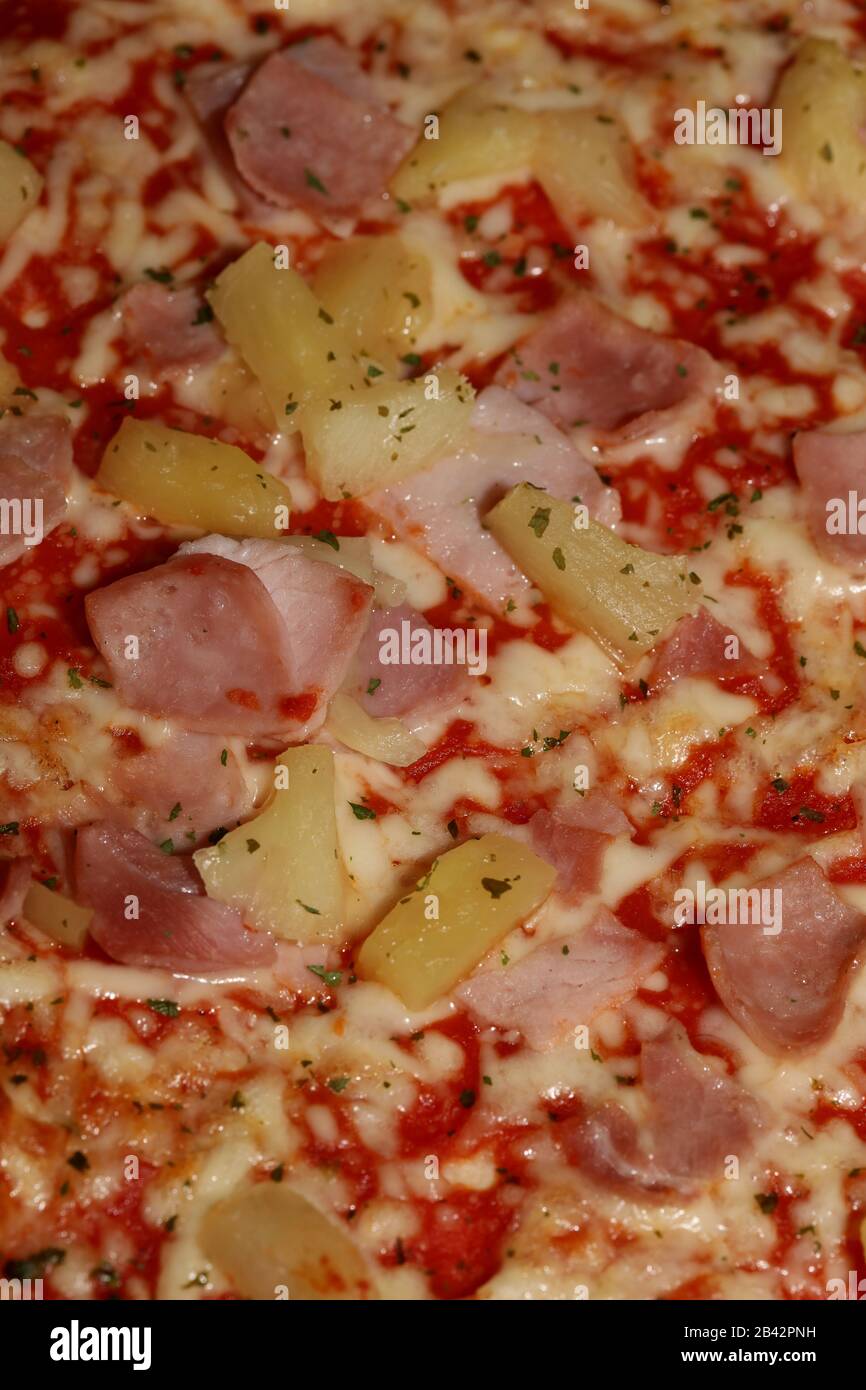 Baked hawaii pizza macro background stock photography high quality ... Baked hawaii pizza macro background stock photography high quality ...