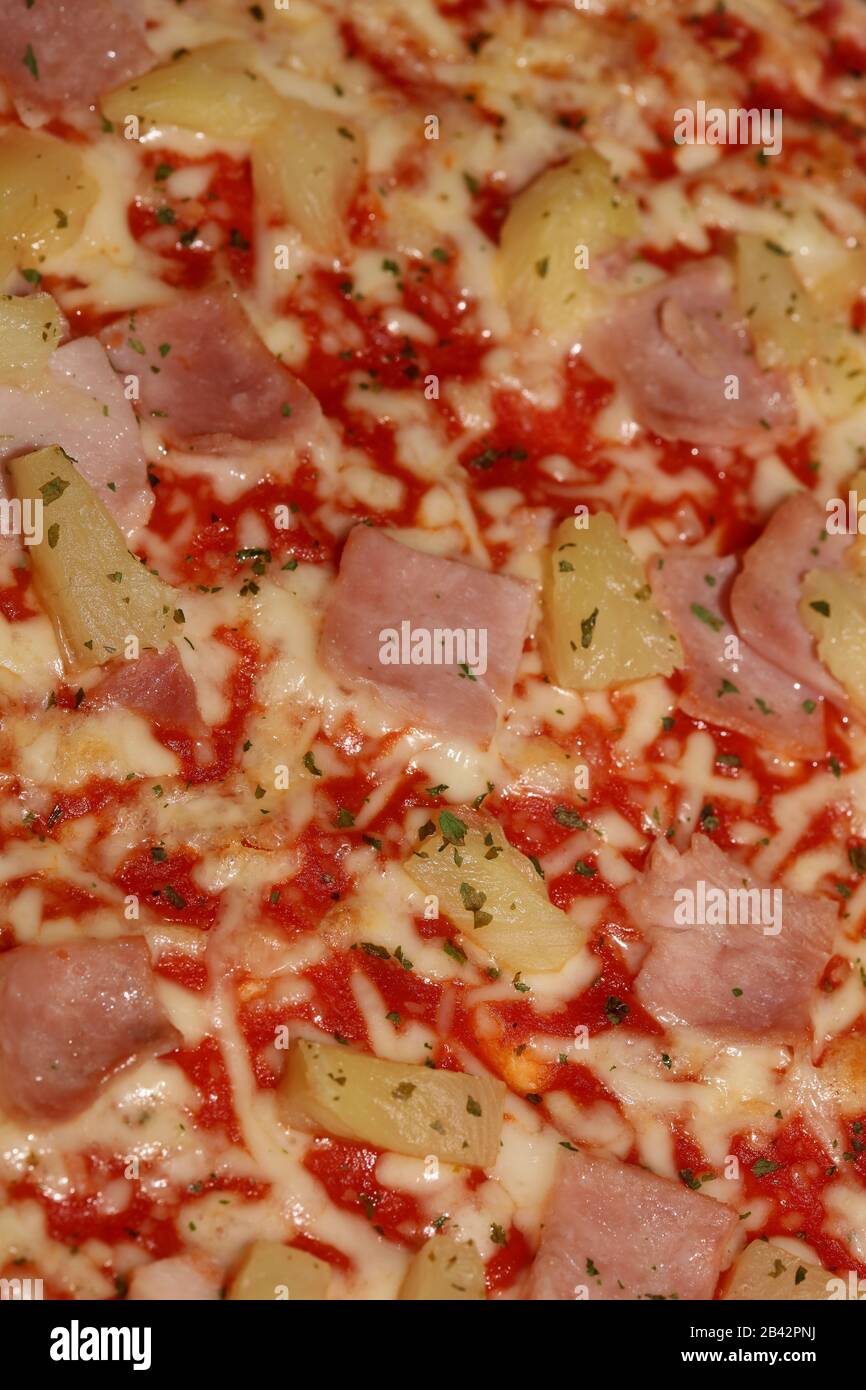 Baked hawaii pizza macro background stock photography high quality ... Baked hawaii pizza macro background stock photography high quality ...
