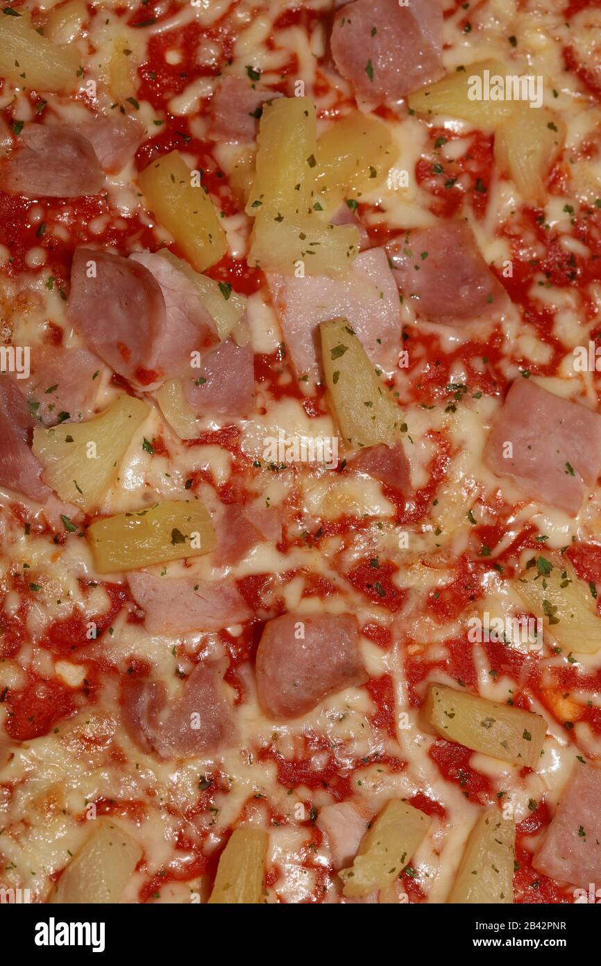 Baked hawaii pizza macro background stock photography high quality ...