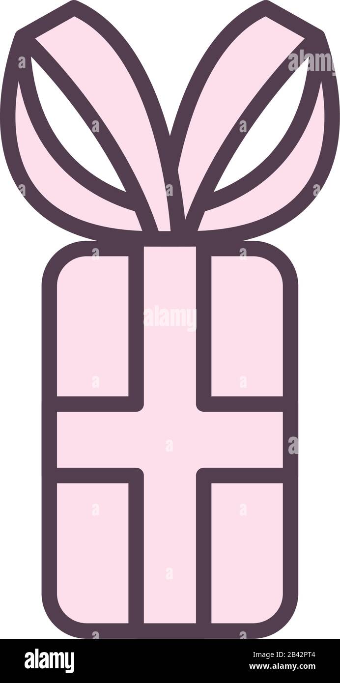 Gift line style icon design, happy birthday celebration decoration ...