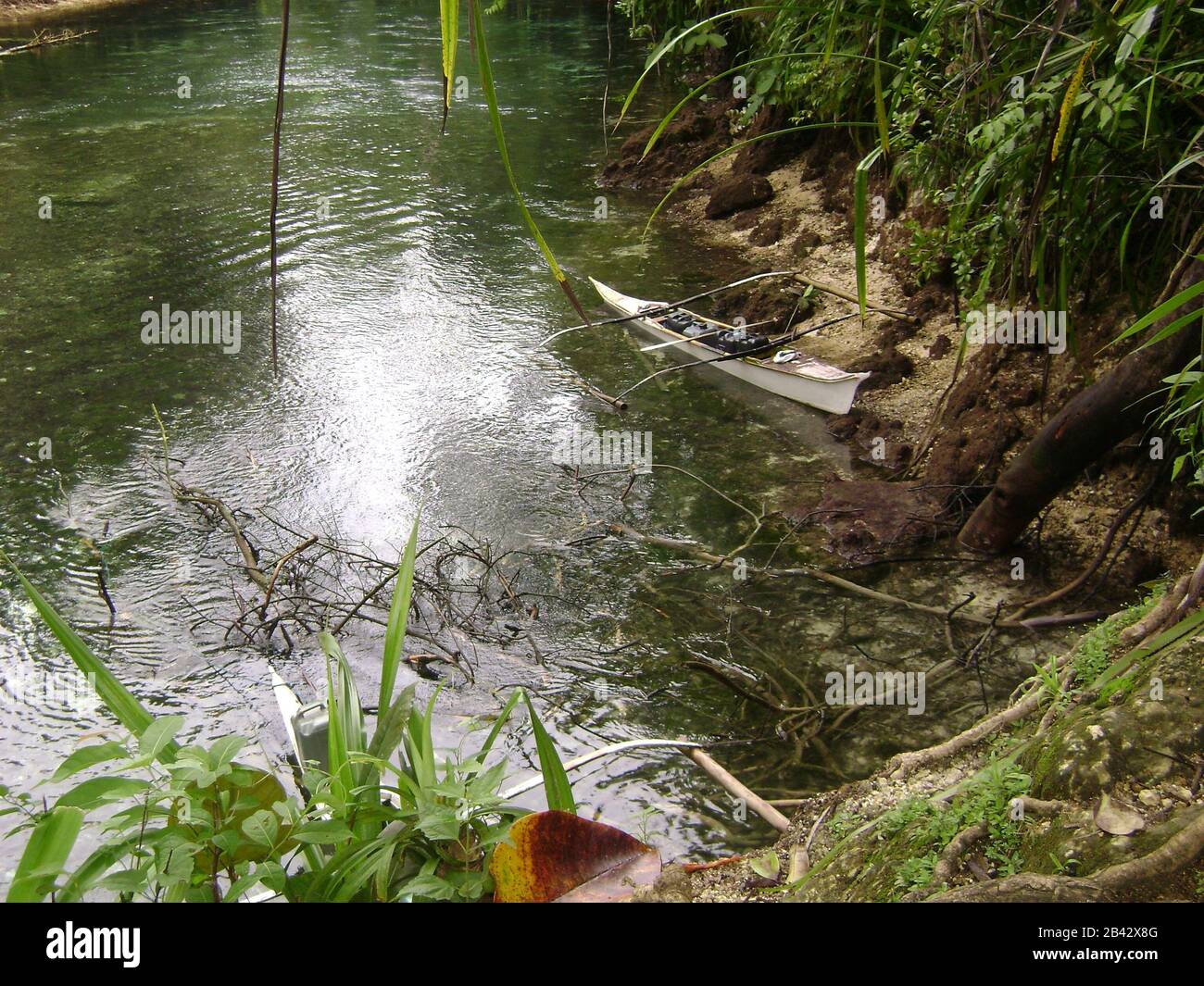 Enchanted River of Surigao del Sur, Philippines. Stock Photo