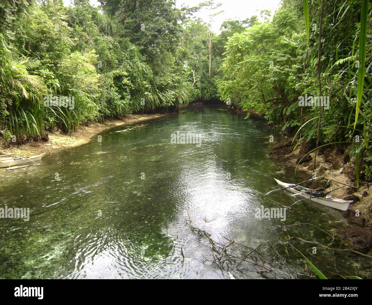 Scenic view of the Enchanted River of Surigao del Sur, Philippines. Stock Photo