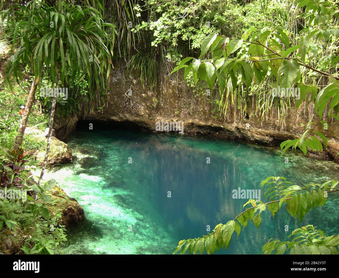 Beautiful view of the Enchanted River of Surigao del Sur, Philippines. Stock Photo