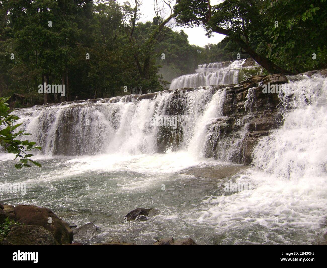 Three-tiered Tinuy-an Falls, Surigao del Sur, Philippines. Stock Photo