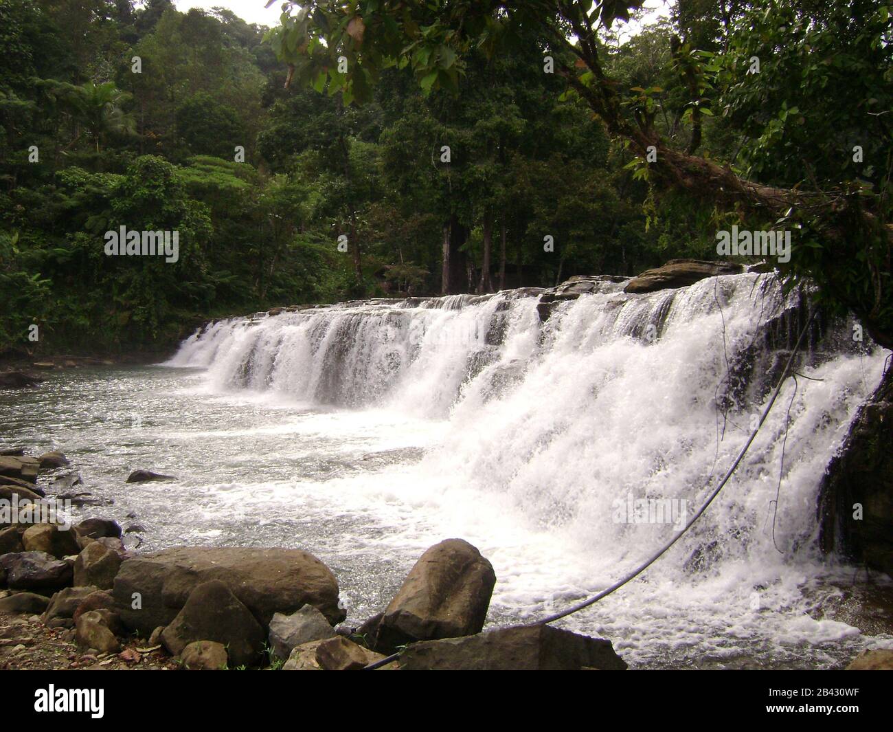 Close up of the lowest tier of Tinuy-an Falls, Surigao del Sur, Philippines. Stock Photo