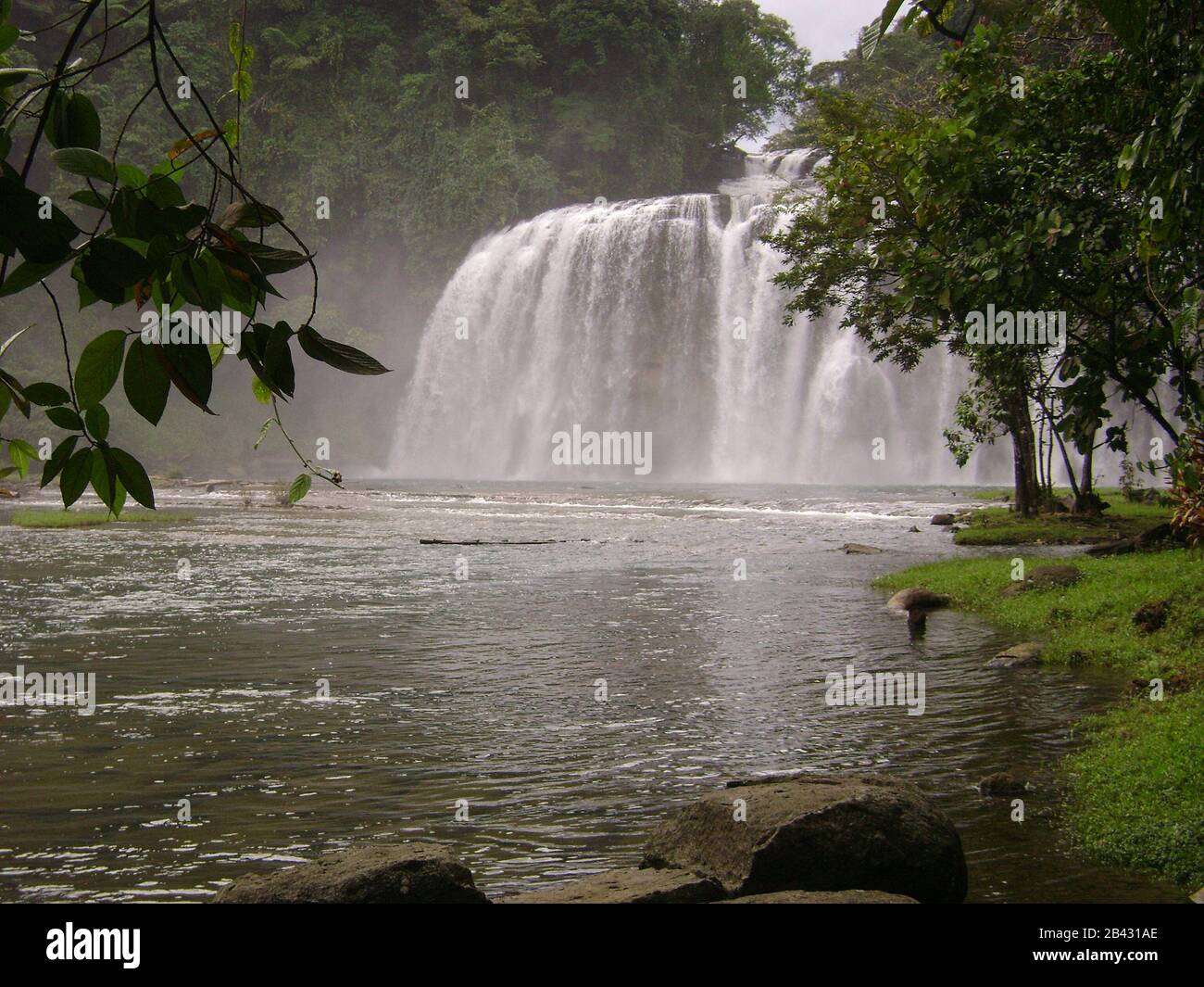 Tinuy-an Falls, dubbed as the Little Niagara Falls and a top attraction in Surigao del Sur, Philippines. Stock Photo