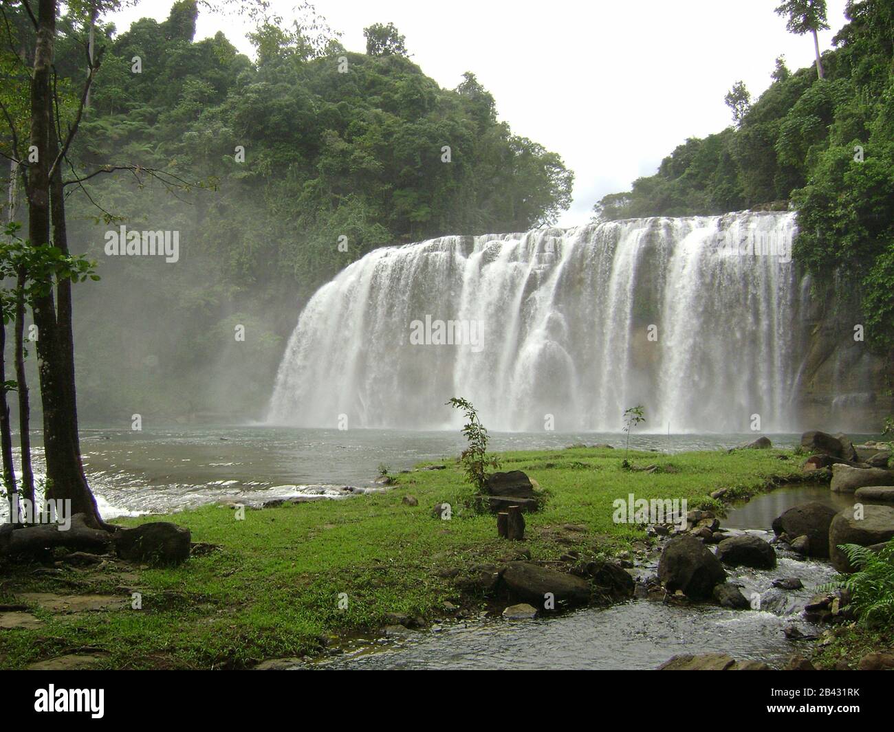 Tinuy-an Falls, dubbed as the Little Niagara Falls of the Philippines in Surigao del Sur. Stock Photo